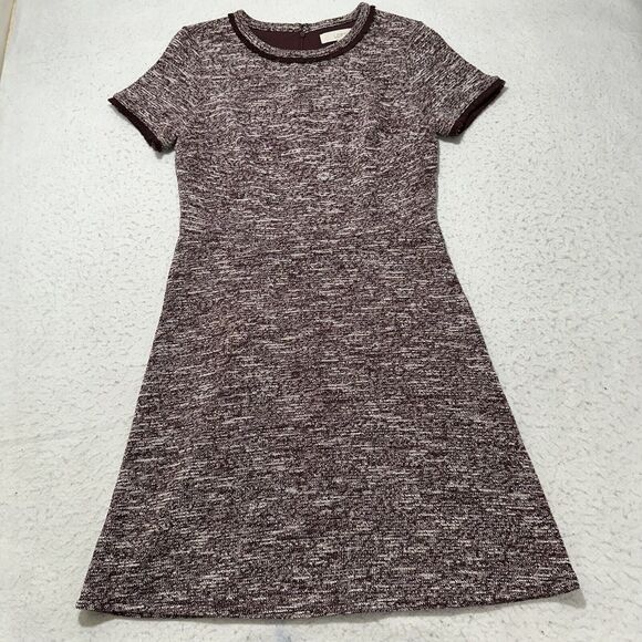 loft Dresses & Skirts - Ann Taylor LOFT Women's 4 Burgundy Short Sleeve Fringe Short Sleeve Sheath Dress